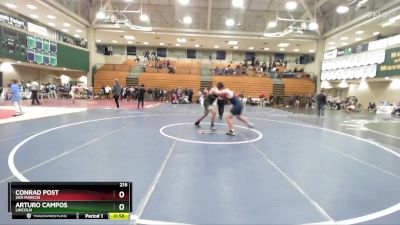 215 lbs Cons. Round 3 - Conrad Post, San Marcos vs Arturo Campos, Lincoln