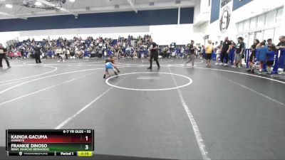 53 lbs Round 2 - Frankie Dinoso, RBWC (Rancho Bernardo) vs Kainoa Gacuma, Hawkeye