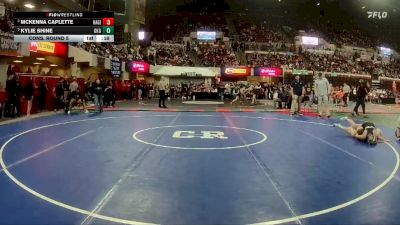 G - 125 lbs Cons. Round 5 - Kylie Shine, Glacier (Kalispell) Girls vs McKenna Caplette, Havre Girls