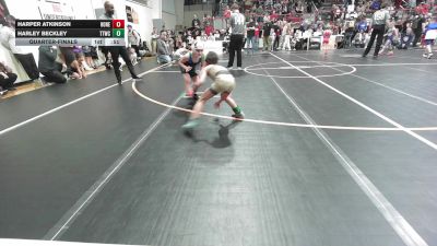 52 lbs Quarterfinal - Harper Atkinson, Honey Badgers Wrestling Club vs Harley Beckley, Team Tulsa Wrestling Club