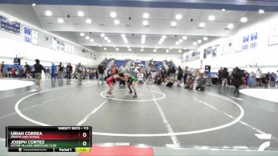 113 lbs Semifinal - Uriah Correa, Servite High School vs Joseph Cortez, Victor Villains Wrestling Club