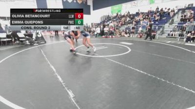 140 lbs Cons. Round 2 - Olivia Betancourt, Lady Lancers Wrestling vs Emma Quepons, Pounders Wrestling Club