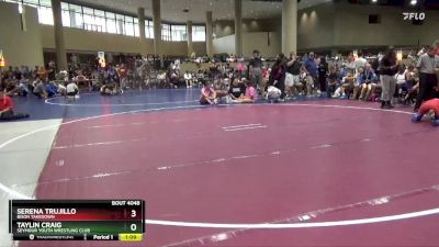 100 lbs Round 2 - Serena Trujillo, Bison Takedown vs Taylin Craig, Seymour Youth Wrestling Club