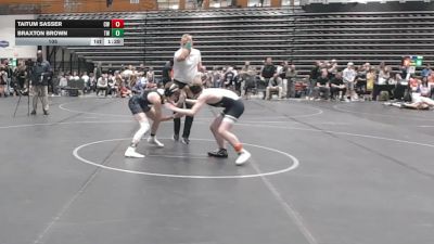 105 lbs Round 2 (8 Team) - Taitum Sasser, Crossroads Wrestling vs Braxton Brown, Trojan Wrestling