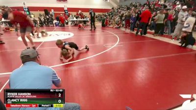 62-65 lbs Round 3 - Ryker Hanson, Platte Valley Jr. Wrestling vs Clancy Rigg, HRA