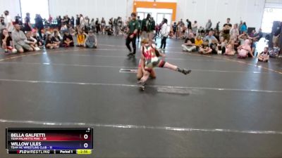 92 lbs Round 1 (4 Team) - Bella Galfetti, Team Palmetto Pink vs Willow Liles, Team NC Wrestling Club