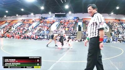 144 lbs Quarterfinals (8 Team) - Joe Morse, Benzie Central vs Jomar Rosario, Iron Mountain