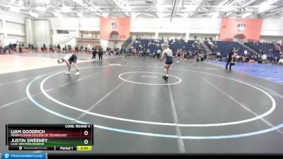 157 lbs Cons. Round 3 - Liam Goodrich, Pennsylvania College Of Technology vs Justin Sweeney, Case Western Reserve