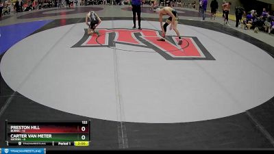 122 lbs Round 2 (4 Team) - Carter Van Meter, Sisters vs Preston Hill, Burns