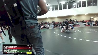 92 lbs 1st Place Match - Paxton Beckett, NWWC vs Sawyer Haskins, Cherry Creek Wrestling Club