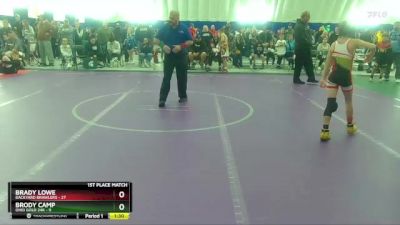 80 lbs Finals (2 Team) - Brady Lowe, Backyard Brawlers vs Brody Camp, Ohio Gold 24k