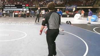 G 100 lbs Semifinal - Willow Dixon, Walker Girls vs Haylee Johnson, Lafayette Girls