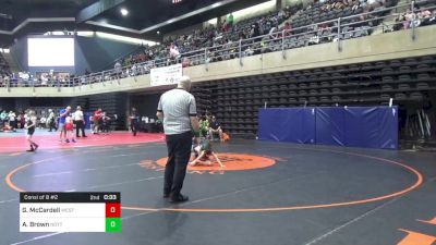 58 lbs Consi Of 8 #2 - Gannon McCardell, Westminster vs Ari Brown, Nottingham