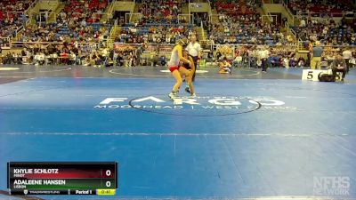 112 lbs Cons. Round 3 - Khylie Schlotz, Minot vs Adaleene Hansen, Lisbon