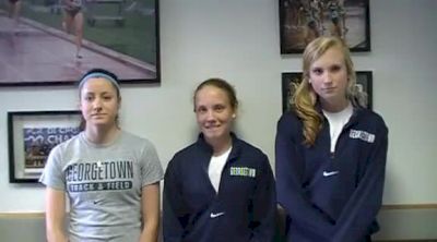 Georgetown Frosh Hannah Neczypor, Katrina Coogan & Annamarie Maag contributing to team early