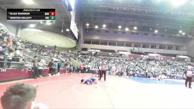 46 lbs Semifinal - Elias Warrior, Mighty Bluebirds Wrestling vs Weston Kellett, Greenwood Wrestling Academy
