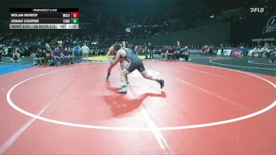 3A Boys 215 lbs Quarterfinal - Jonah Cooper, Elmira Boys vs Nolan Noirot, McLoughlin Boys