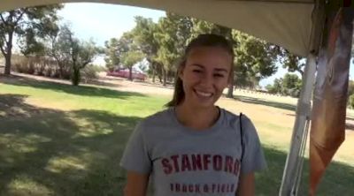 Stephanie Marcy Stanford before her last conference meet and first ever PAC-12 XC Champs