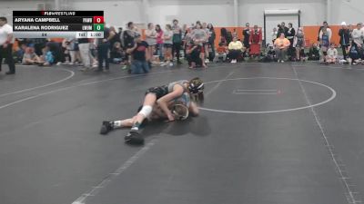 84 lbs Round 1 (6 Team) - Aryana Campbell, PA West Black vs Karalena Rodriguez, Lady Warriors United Maroon