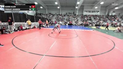 138 lbs 7th Place - Kaden Allen, KS vs Presley Johnson, MO