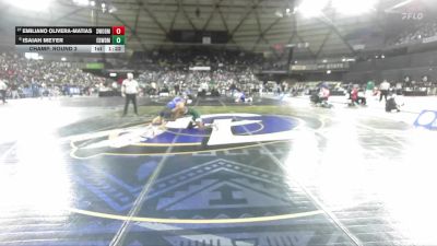 Boys 3A 106 lbs Champ. Round 2 - Emiliano Olivera-Matias, Shorewood vs Isaiah Meyer, Edmonds-Woodway