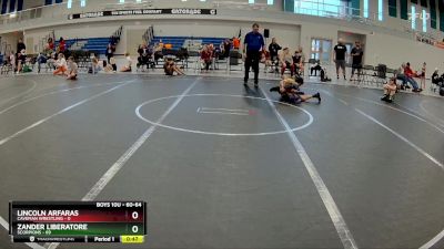 60-64 lbs Quarterfinal - Lincoln Arfaras, Caveman Wrestling vs Zander Liberatore, Scorpions