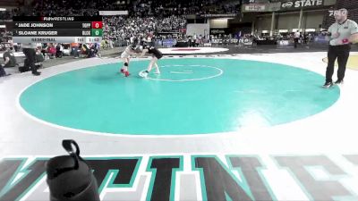 Girls 2A 100 lbs Semifinal - Sloane Kruger, Black Hills (Girls) vs Jade Johnson, Toppenish (Girls)