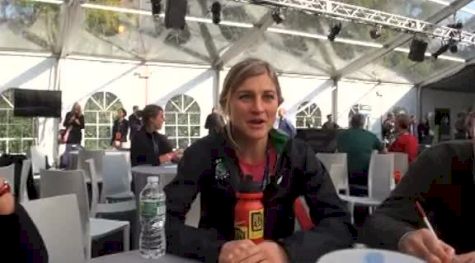 Lauren Fleshman talks about current knee injury and finishing before marathon debut at NYC Marathon 2011