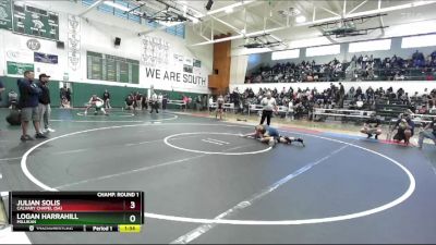 150 lbs Champ. Round 1 - Logan Harrahill, Millikan vs Julian Solis, Calvary Chapel (SA)