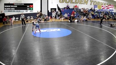 50-55 lbs Round 1 - Gladys King, Knoch vs Rowan Walker, Bridgeport Youth Wrestling