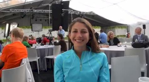 Sara Hall after PamAms gold and before NYRR 5k Dash to Finish 2011