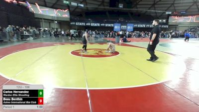 108 lbs Quarters - Carlos Hernandez, Warden Elite Wrestling vs Beau Benthin, Askeo International Mat Club