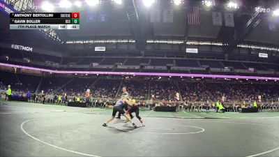 D1-106 lbs 7th Place Match - Gavin Boller, Detroit Catholic Central vs Anthony Bertollini, Sterling Heights Stevenson