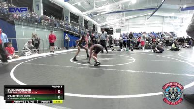 100 lbs Round 3 (4 Team) - Evan Woehrer, East Kansas Eagles Gold vs Raheem Busby, Potentially Dangerous