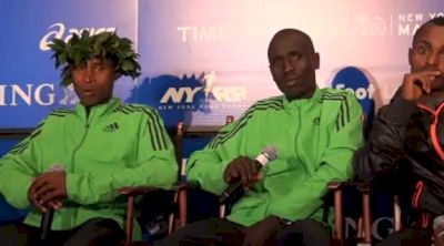 Geoffrey Mutai, Emmanuel Mutai talk Kenyan Olympic team and moves in the race