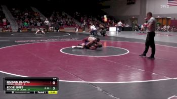 174 lbs Finals (2 Team) - Eddie Simes, Wisconsin-La Crosse vs Dahson Dejong, Cornell College