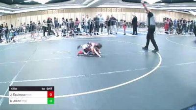 42 lbs Quarterfinal - Jacob Espinosa, Yucaipa Thunder WC vs Kiah Alcon, Stout Wr Ac