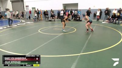 144 lbs X Bracket - Daisy Lyn Hannevold, Soldotna Whalers Wrestling Club vs Azlin Gonzalez, Alaska Battle Cats Wrestling Club