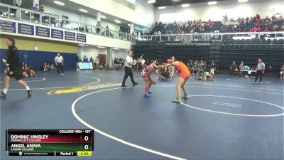 157 lbs Champ. Round 2 - Dominic Hinsley, Fresno City College vs Angel Anaya, Lassen College