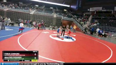 70 lbs Cons. Semi - Tyrus Connors, Buffalo Outlaws Wrestling Club vs Brayden Rodgers, Eastside United Wrestling Club