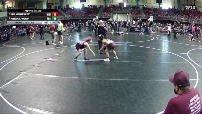 95 lbs Cons. Semi - Mia Gonzalez, Wakefield Youth Wrestling vs Abigail Wolf, Fremont Wrestling Club