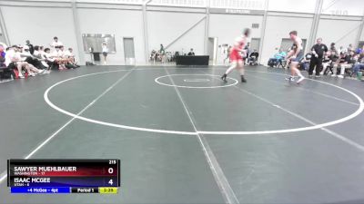 215 lbs 2nd Wrestleback (8 Team) - Sawyer Muehlbauer, Washington vs Isaac McGee, Utah