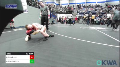 52 lbs Consi Of 8 #2 - Grey Stuck, Carl Albert vs Asher Fanshier, Clinton Youth Wrestling