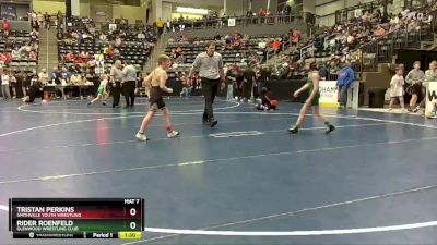 85 lbs Cons. Round 2 - Tristan Perkins, Smithville Youth Wrestling vs Rider Roenfeld, Glenwood Wrestling Club