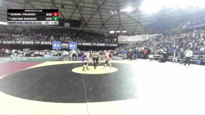 Boys 4A 165 lbs Champ. Round 1 - Cheyzen Quevedo, Lake Stevens vs Gabriel Fragoso, South Kitsap