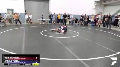 182 lbs Round 1 - Sage Richards, Juneau Youth Wrestling Club Inc. vs Angelo Tudela, Valdez Youth Wrestling Club Inc.