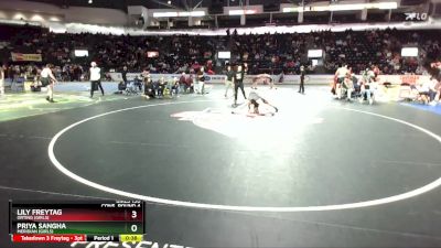 Girls 130 lbs Cons. Round 4 - Lily Freytag, Orting (Girls) vs Priya Sangha, Meridian (Girls)