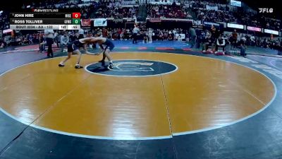 AA - 132 lbs Cons. Round 2 - Ross Tolliver, Great Falls / MSDB vs John Hire, Missoula Sentinel