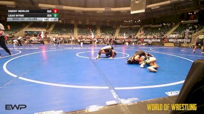110 lbs Quarterfinal - Emery Merlos, Savage House Wrestling Club vs Leah Wynn, ERJH