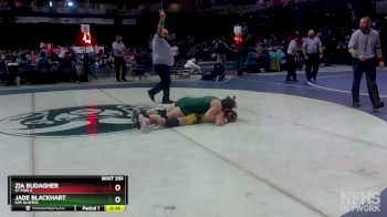 Girls 145 lbs Cons. Semi - Jade Blackhart, Los Alamos vs Zia Budagher, St Pius X